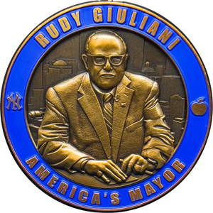Rudy Giuliani America's Mayor Challenge Coin NYPD NYC Mayor 9/11 GL7-01