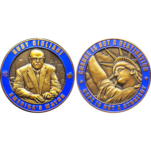 Rudy Giuliani America's Mayor Challenge Coin NYPD NYC Mayor 9/11 GL7-01