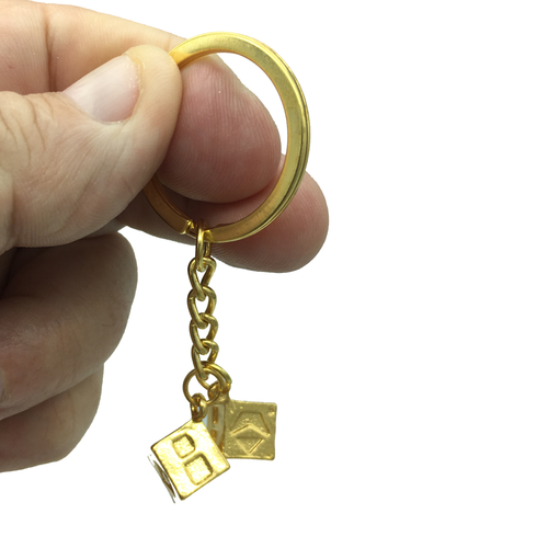 Star Wars Inspired Han Solo's Lucky aurodium-plated Sabbac Dice Keychain Disney KC-009 - www.ChallengeCoinCreations.com