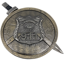 Load image into Gallery viewer, Suffolk County Police Department Shield with removable Sword Challenge Coin Set Long Island SCPD EL9-004 - www.ChallengeCoinCreations.com