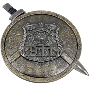 Suffolk County Police Department Shield with removable Sword Challenge Coin Set Long Island SCPD EL9-004 - www.ChallengeCoinCreations.com