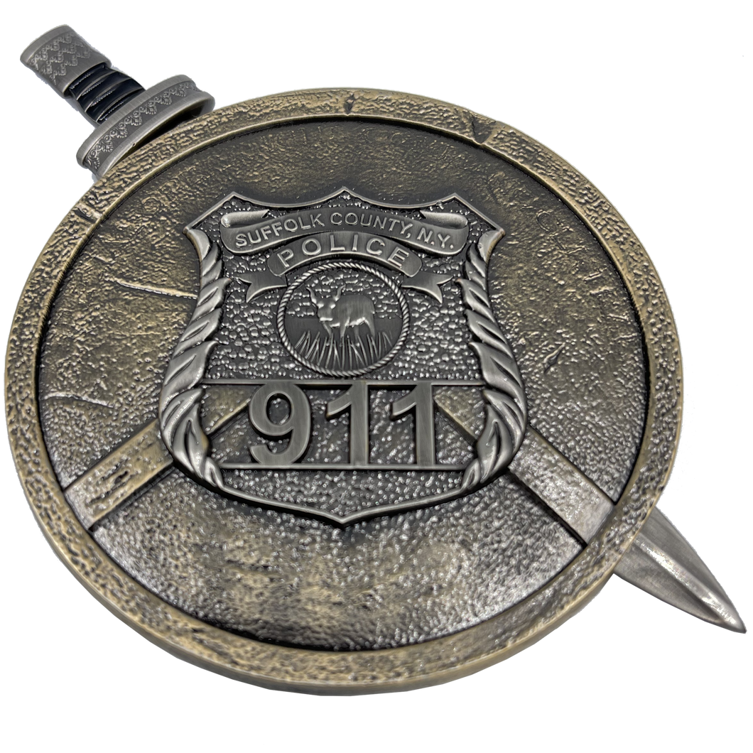Suffolk County Police Department Shield with removable Sword Challenge Coin Set Long Island SCPD EL9-004 - www.ChallengeCoinCreations.com