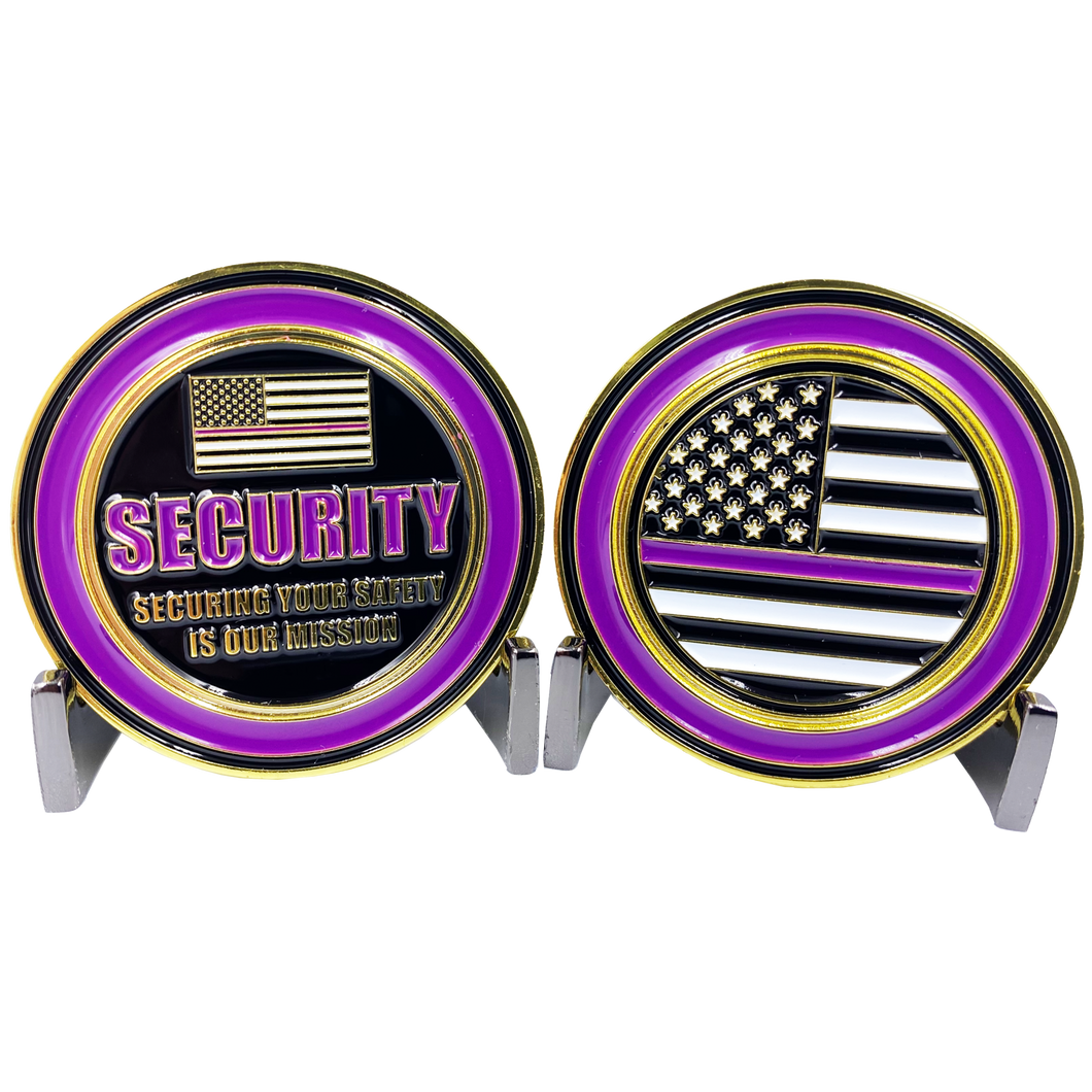 SECURITY OFFICER Challenge Coin Security Enforcement Guard Thin Purple Line CL-NN - www.ChallengeCoinCreations.com
