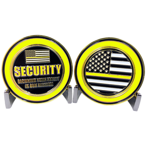 SECURITY OFFICER Challenge Coin Security Enforcement Guard Thin Yellow Line DL1-02 - www.ChallengeCoinCreations.com