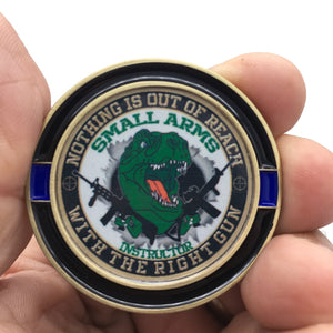 T Rex Small Arms Instructor Blue Version 1.75' Challenge Coin