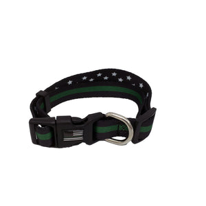 Classic Thin Green Line Dog Collar Border Patrol Sheriff Deputy Honor First - www.ChallengeCoinCreations.com