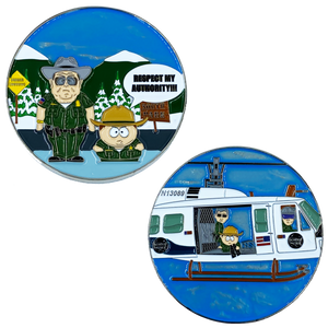 Border Patrol South Park Parody Challenge Coin Police Air and Marine Respect My Authority BB-017 - www.ChallengeCoinCreations.com