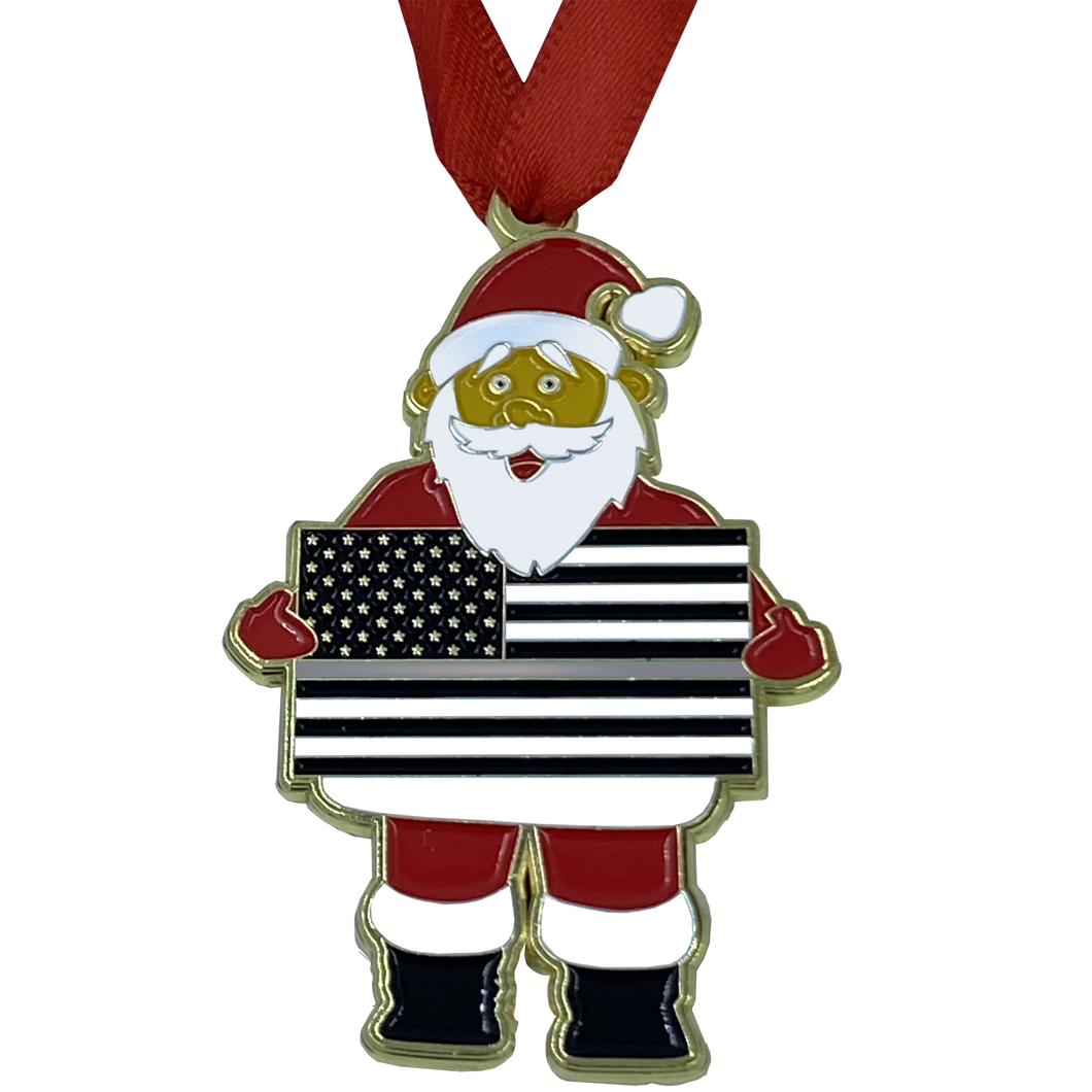 GG-016 Thin Gray Line Christmas Ornament Santa Corrections Challenge Coin Correctional Officer CO - www.ChallengeCoinCreations.com