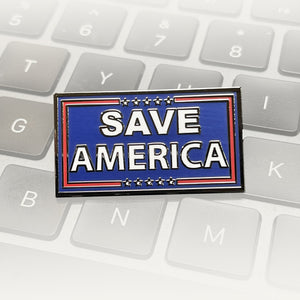 SAVE AMERICA Pin President Donald J. Trump 45 MAGA White House America First BL13-015 - www.ChallengeCoinCreations.com
