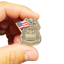 Load image into Gallery viewer, NYPD Sergeant pin New York City Police Department Sgt with two pin posts G-019 - www.ChallengeCoinCreations.com