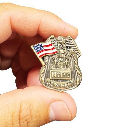 NYPD Sergeant pin New York City Police Department Sgt with two pin posts G-019 - www.ChallengeCoinCreations.com