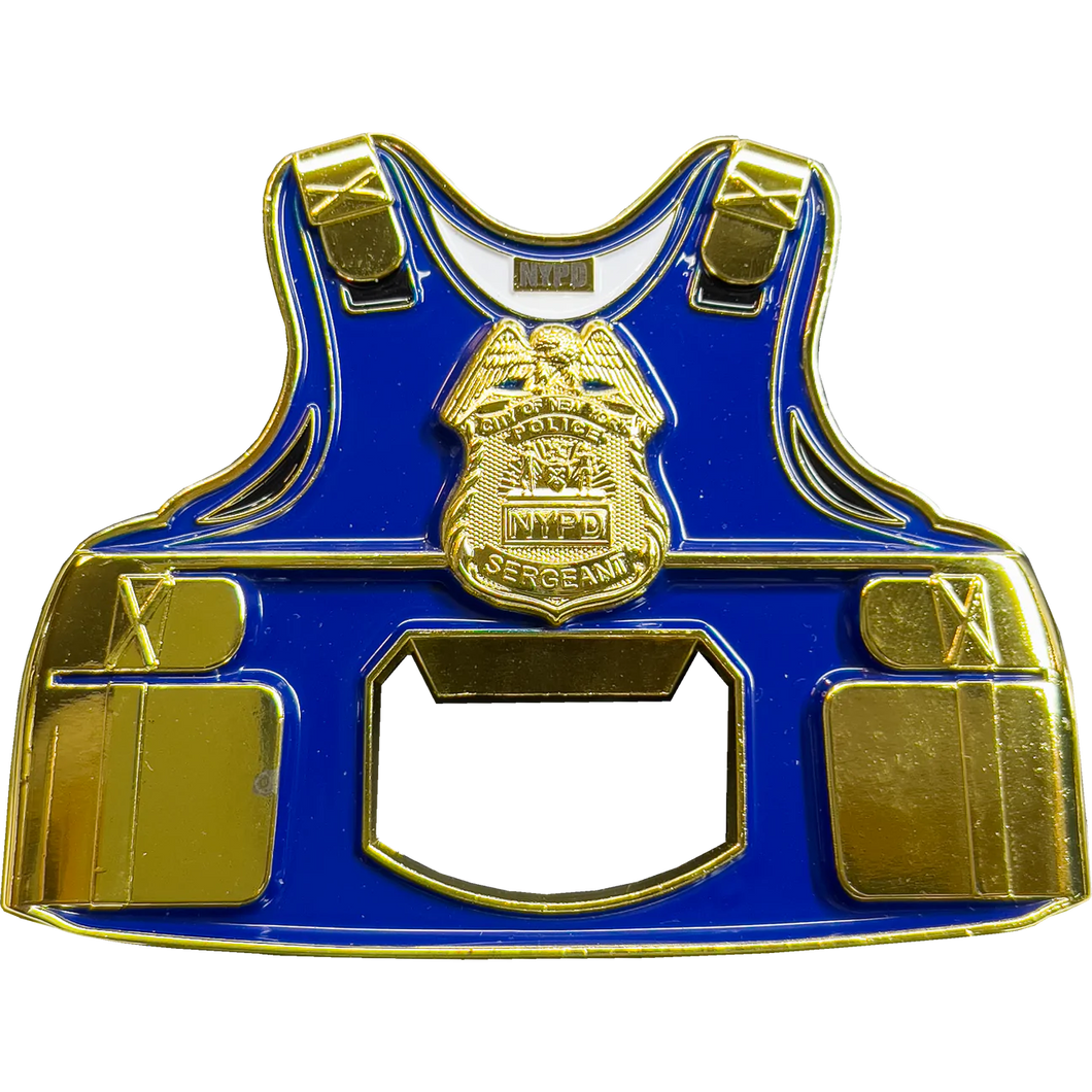 NYPD New York City Police Sergeant SGT Bottle Opener Challenge Coin GL09-002