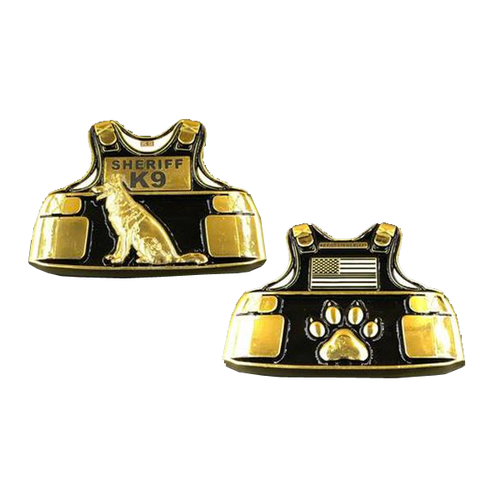 Sheriff K9 Body Armor Police Challenge Coin Canine Deputy E-017 - www.ChallengeCoinCreations.com
