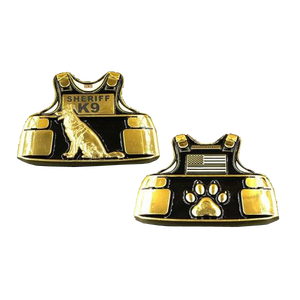 Sheriff K9 Body Armor Police Challenge Coin Canine Deputy E-017 - www.ChallengeCoinCreations.com