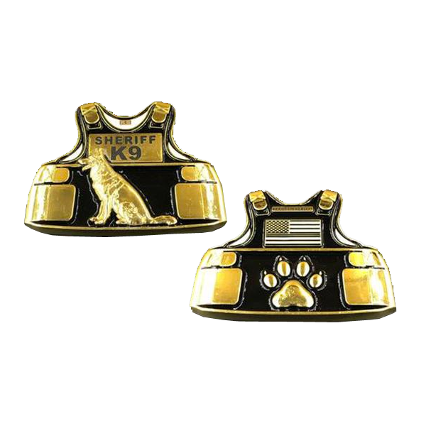 Sheriff K9 Body Armor Police Challenge Coin Canine Deputy E-017 - www.ChallengeCoinCreations.com
