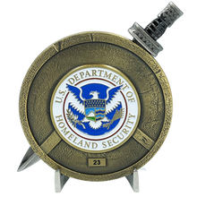 Load image into Gallery viewer, HSI Special Agent Shield with removable Sword Challenge Coin Set EL3-018 - www.ChallengeCoinCreations.com