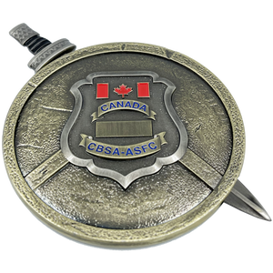 CBSA ASFC Canada Border Services Agency Shield with removable Sword Challenge Coin Set Canadian Customs BL9-004 - www.ChallengeCoinCreations.com