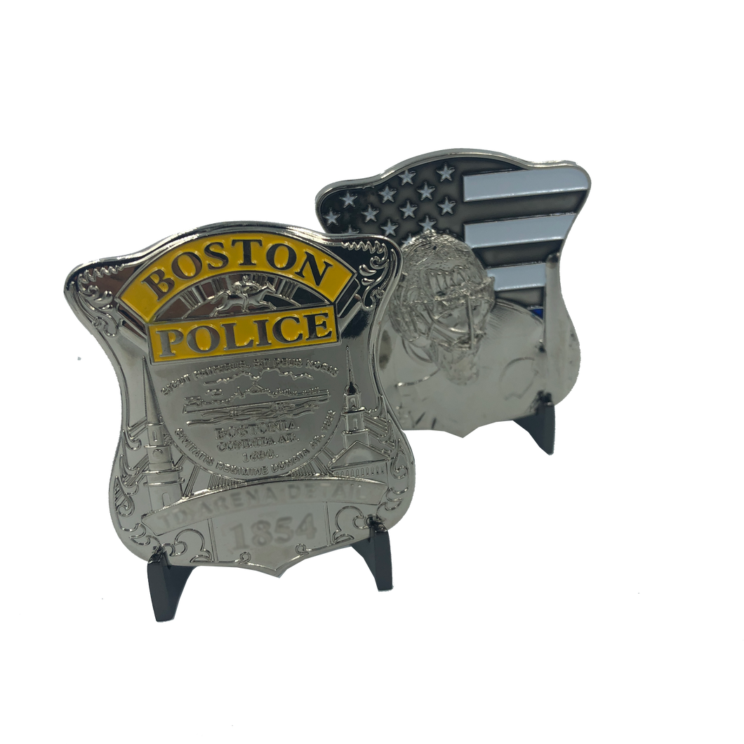 Silver Boston Police Bruins Tuukka Rask Challenge Coin thin blue line NHL inspired KK-005
