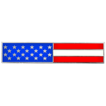 Load image into Gallery viewer, Silver US Flag Metal and Cloisonné Citation Commendation Bar Pin Police CBP Border Patrol lapd nypd Chicago Boston Baltimore EL7-021 - www.ChallengeCoinCreations.com