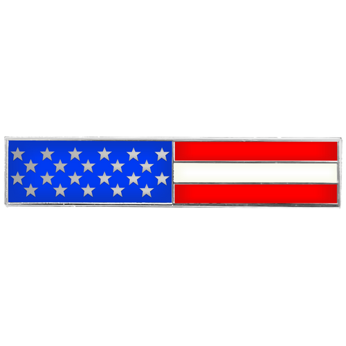 Silver US Flag Metal and Cloisonné Citation Commendation Bar Pin Police CBP Border Patrol lapd nypd Chicago Boston Baltimore EL7-021 - www.ChallengeCoinCreations.com