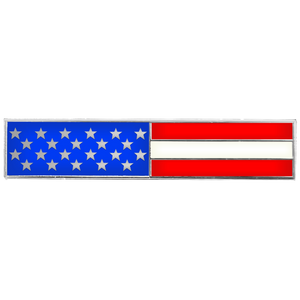 Silver US Flag Metal and Cloisonné Citation Commendation Bar Pin Police CBP Border Patrol lapd nypd Chicago Boston Baltimore EL7-021 - www.ChallengeCoinCreations.com