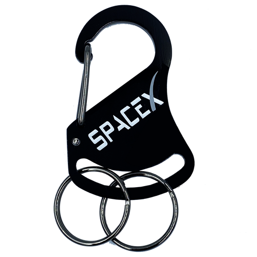 SpaceX Carabiner Keychains with 2 key rings great gift for Tesla owners DL8-10 5-CB - www.ChallengeCoinCreations.com