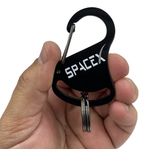 SpaceX Carabiner Keychains with 2 key rings great gift for Tesla owners DL8-10 5-CB - www.ChallengeCoinCreations.com