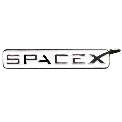 SpaceX pin Space X dual pin back WHITE lapel pin M-26 P-136