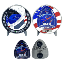 Load image into Gallery viewer, SpaceX Nasa DM-2 First Crewed Flight Challenge Coin Pin set with individual serial numbers DL11-15 - www.ChallengeCoinCreations.com