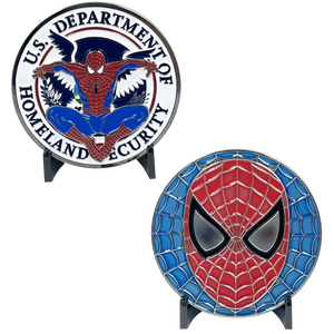 Homeland Spidey Challenge Coin Border Patrol CBP TSA FAM fema hsi ice BL11-009 - www.ChallengeCoinCreations.com