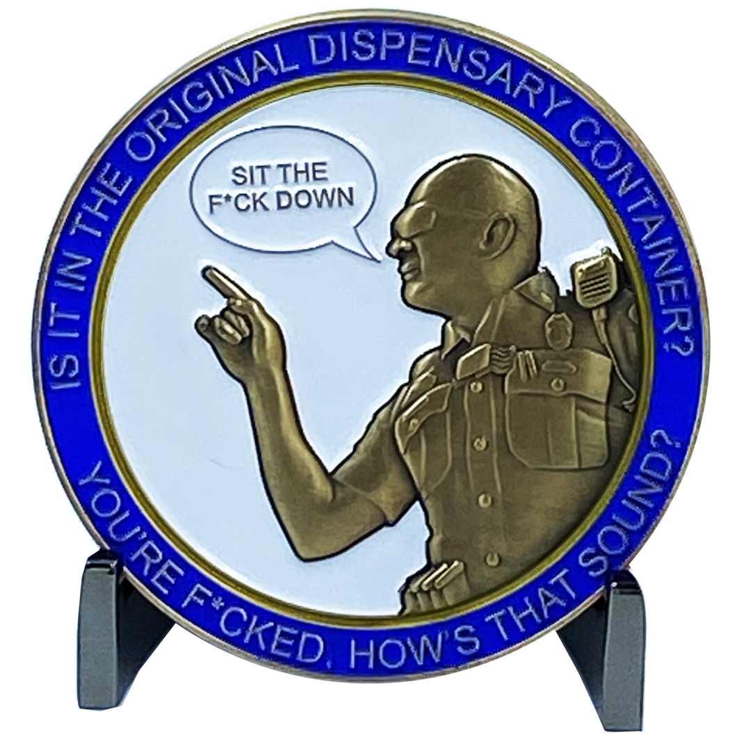 new Version 2 Dispensary Container CSP Challenge Coin inspired by Connecticut State Police CT Trooper Matthew Spina DL1-16 - www.ChallengeCoinCreations.com
