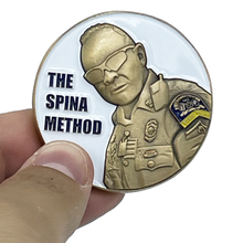 Load image into Gallery viewer, CSP Version 6 Spina Method Communications Challenge Coin inspired by Connecticut State Police CT Trooper Matthew Spina BL9-010 - www.ChallengeCoinCreations.com