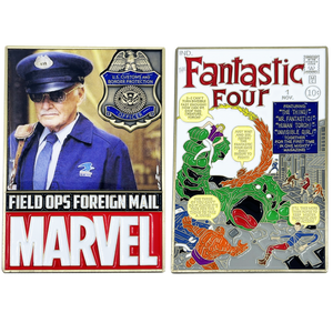 Fantastic Four #1 Stan Lee CBP Officer Mail Carrier Foreign Mail Comic Book Challenge Coin BL11-018 - www.ChallengeCoinCreations.com