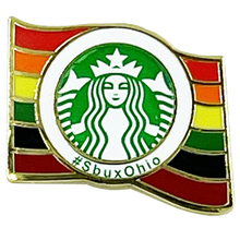Load image into Gallery viewer, Starbucks LGBTQ+ Rainbow Flag Pride Parade Pin #SbuxOhio BL11-019 - www.ChallengeCoinCreations.com