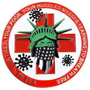 Statue of Liberty Thin Gray Line Correctional Officer Biohazard Pandemic Challenge Coin CO Corrections SERT RRT GL1-010 - www.ChallengeCoinCreations.com