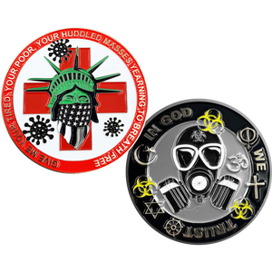 Statue of Liberty Thin Gray Line Correctional Officer Biohazard Pandemic Challenge Coin CO Corrections SERT RRT GL1-010 - www.ChallengeCoinCreations.com