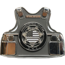 Load image into Gallery viewer, Can&#39;t Fix Stupid Old School Prison Guard Vest Correctional Officer CO Corrections Thin Gray Line Challenge Coin BL16-003 - www.ChallengeCoinCreations.com