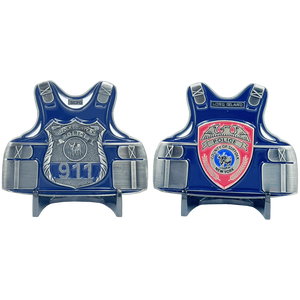 Suffolk County Police Department SCPD Long Island Police Officer Body Armor Challenge Coin BL9-003 - www.ChallengeCoinCreations.com