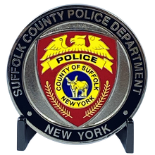 Load image into Gallery viewer, SCPD LI Suffolk County Police Department Long island Dept. Challenge Coin thin blue line DL5-14 - www.ChallengeCoinCreations.com