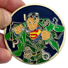 Load image into Gallery viewer, CBP Officer and Border Patrol Agent of Steel inspired by Super Man CBPO BPA Police Federal Agent Challenge Coin BL6-010 - www.ChallengeCoinCreations.com