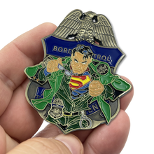 Load image into Gallery viewer, CBP Border Patrol Agent Superman BPA Thin Green Line Challenge Coin Man of Steel MM-006 - www.ChallengeCoinCreations.com