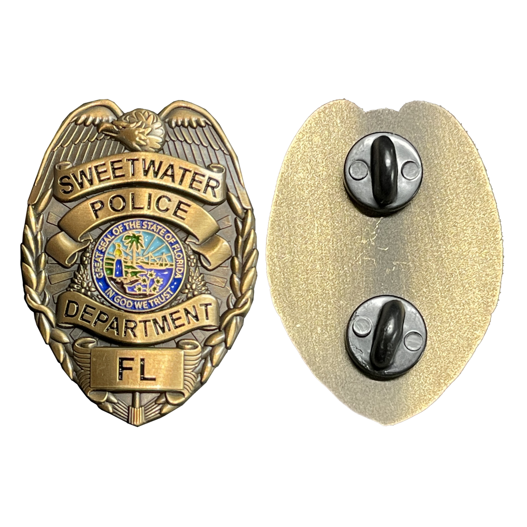 Sweetwater Police Department Miami Florida Lapel Pin Sweet Water EL7-03 - www.ChallengeCoinCreations.com