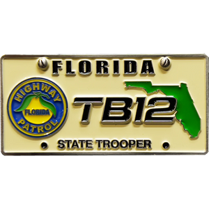 FHP Florida Highway Patrol State Police Tampa Bay Stadium Security Detail License Plate Challenge Coin GL11-001