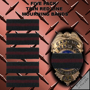 5 Pack Firefighter Paramedic EMT EMS Rescue Thin Red Line Mourning Band Honor The Fallen BandR5