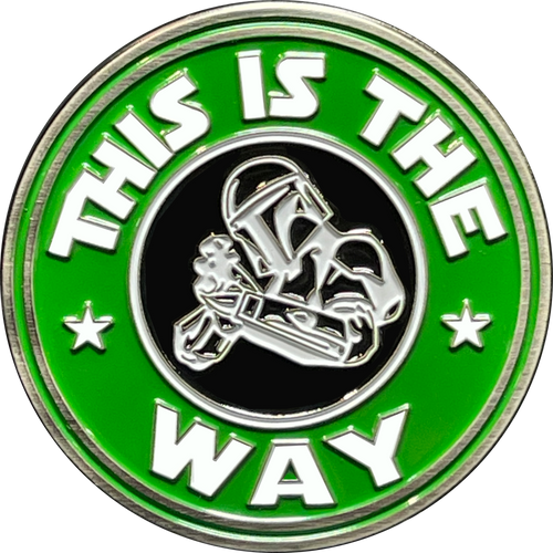 Starbucks parody pin Mandalorian This is The Way inspired by Star Wars coffee El7-012 - www.ChallengeCoinCreations.com