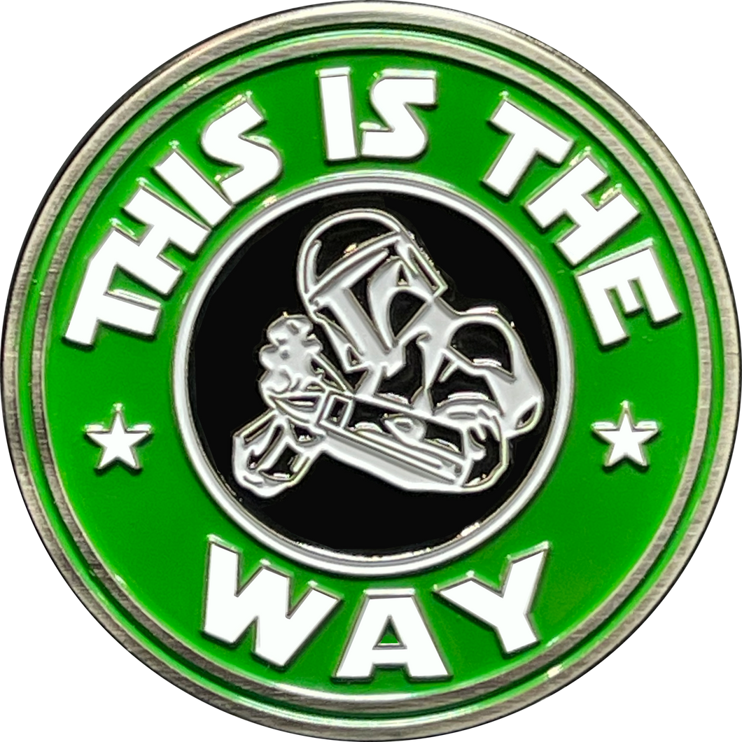 Starbucks parody pin Mandalorian This is The Way inspired by Star Wars coffee El7-012 - www.ChallengeCoinCreations.com