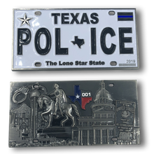 Load image into Gallery viewer, Texas Police License Plate Challenge Coin Border Patrol, Sheriff, CBP, Law Enforcement  H-004 - www.ChallengeCoinCreations.com