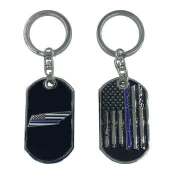 Tennessee Thin Blue Line Challenge Coin Dog Tag Keychain Police Law Enforcement HH-004 - www.ChallengeCoinCreations.com