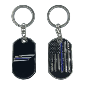 Tennessee Thin Blue Line Challenge Coin Dog Tag Keychain Police Law Enforcement HH-004 - www.ChallengeCoinCreations.com