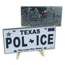 Load image into Gallery viewer, Texas Police License Plate Challenge Coin Border Patrol, Sheriff, CBP, Law Enforcement  H-004 - www.ChallengeCoinCreations.com